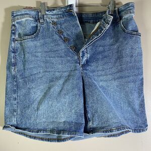Universal Standard Womens Denim Shorts Size 16 Medium Wash Cotton Blend New 32"